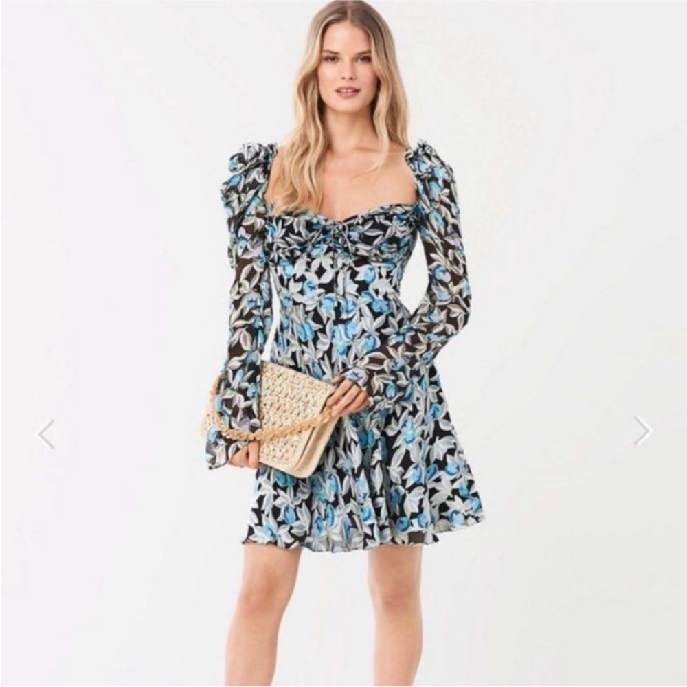 DVF Diane Von Furstenberg Josephina Eden Silk Off The Shoulder Mini Dress 14